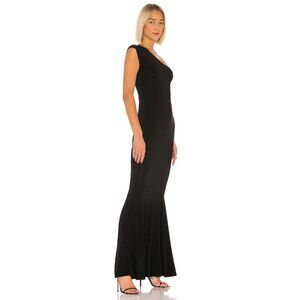 Norma Kamali One Shoulder Fishtail Gown in Black
